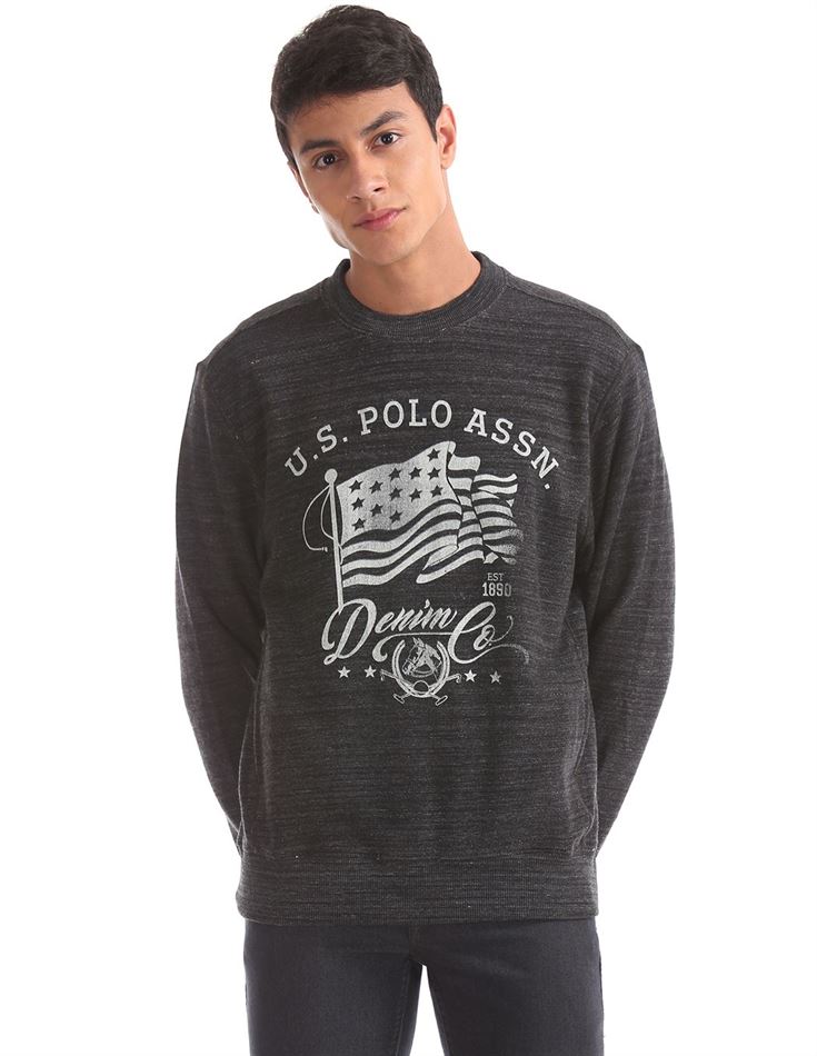 U.S. Polo Assn. Men Printed Casual Wear Sweatshirt